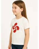 Camiseta Lauburu Rojo Blanca  niña - euskal jantziak