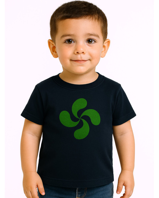Camiseta Lauburu Verde Azul Bebe - arrantzale Trajes Regionales