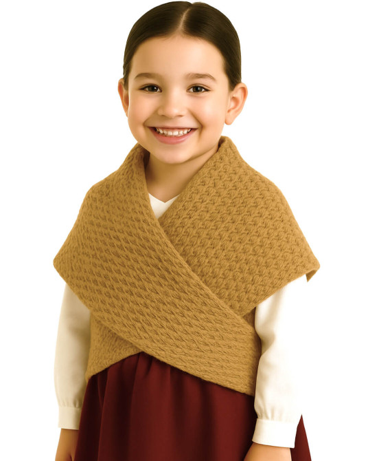 Toquilla de Lana Aldeana Niña Arena - Trajes Tradicionales Vascos