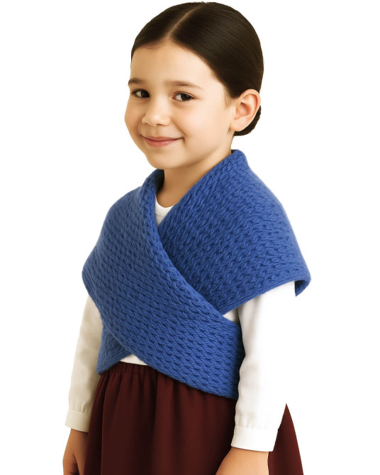 Toquilla de Lana Aldeana Niña Azul - Trajes Tradicionales Vascos