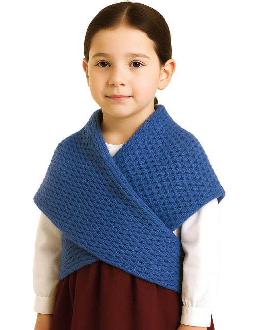 Toquilla de Lana Aldeana Niña Azul - Trajes Regionales Vascos
