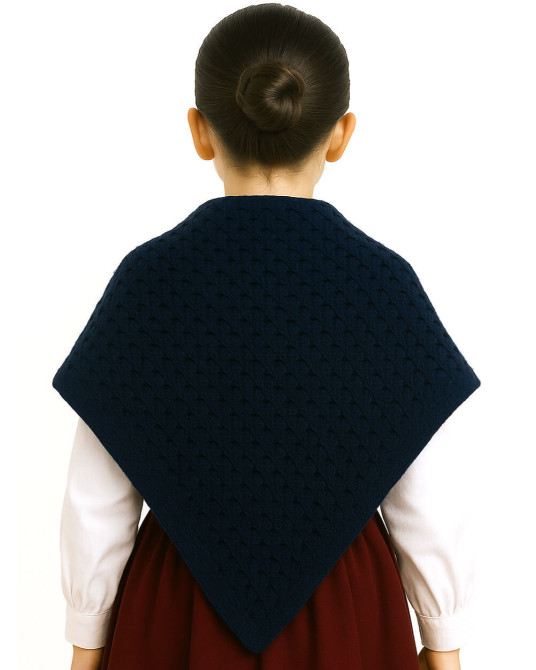Toquilla de Lana Aldeana Niña Azul - Trajes Regionales Vascos