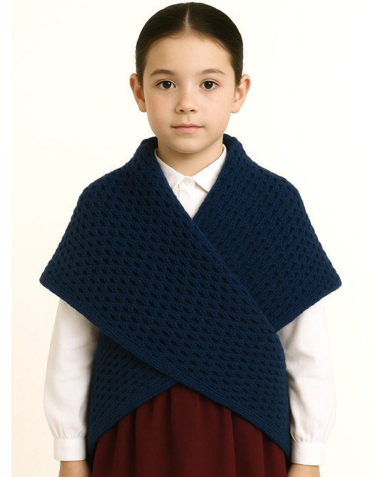 Toquilla de Lana Aldeana Niña Azul Marino - Trajes Vascos - Euskal Jantziak