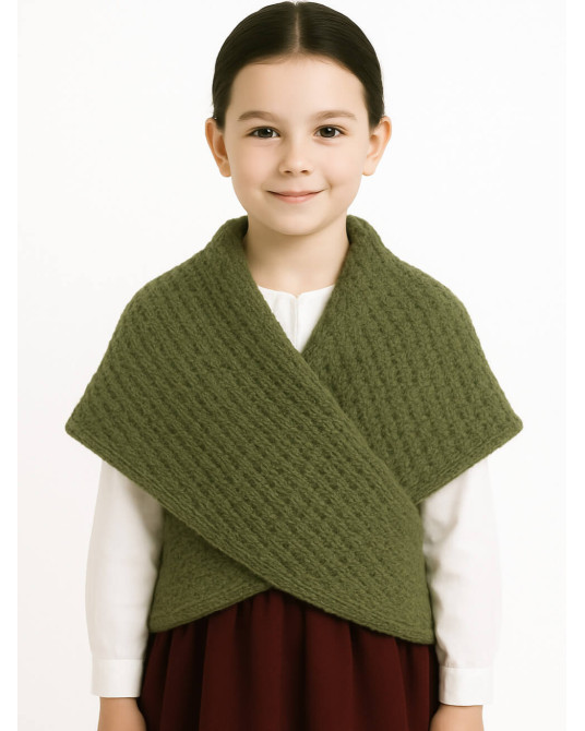 Toquilla de Lana Aldeana Niña Verde - Trajes tradicionales Vascos