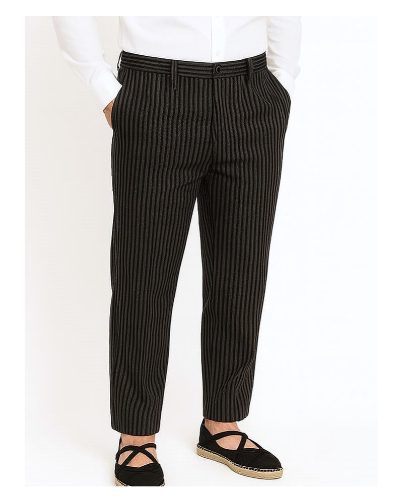 Pantalon Aldeano Rayas Gris Negro Adulto - Pantalones Baserritarra - Trajes Vascos Pantalon Aldeano Rayas Gris Negro Adulto - Pantalones Baserritarra - Trajes Vascos