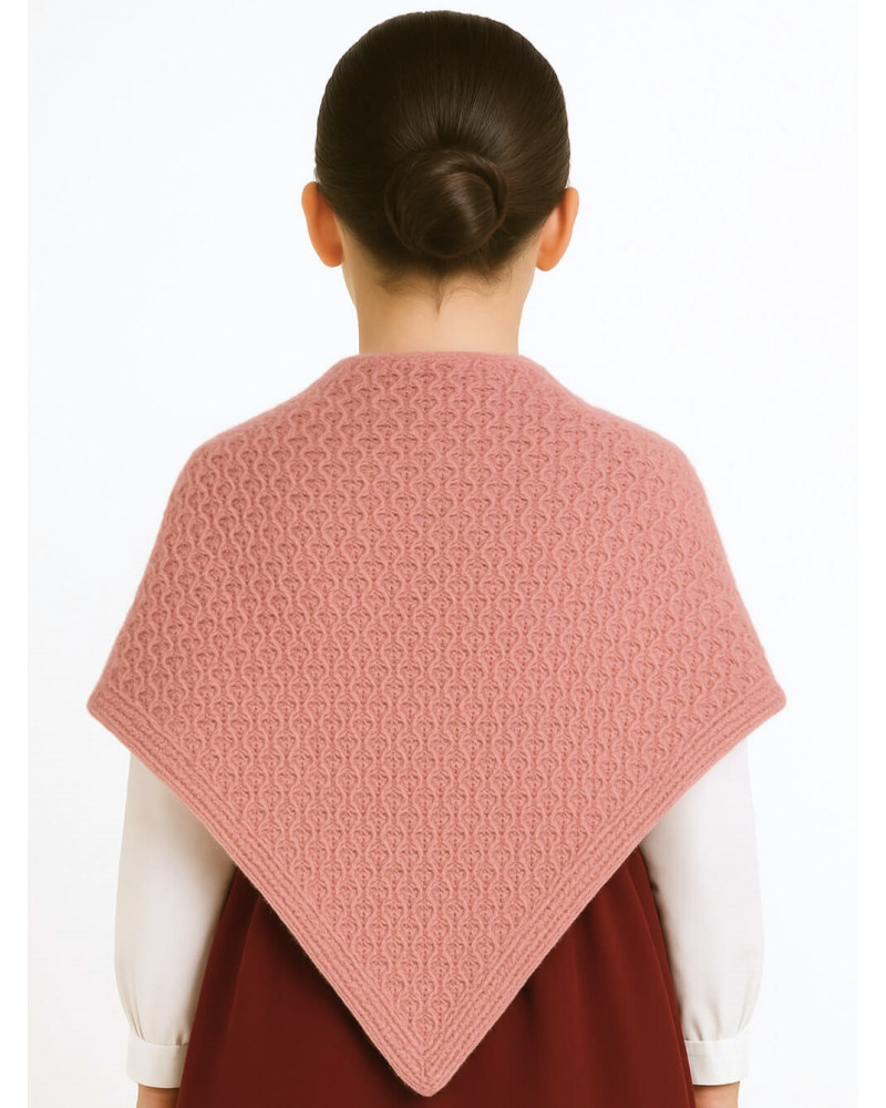 Toquilla de Lana Aldeana Niña Rosa Salmon - Trajes Regionales Vascos