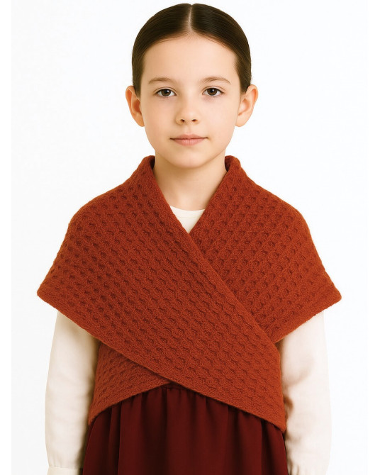 Toquilla de Lana Aldeana Niña Naranja - Trajes Regionales Vascos