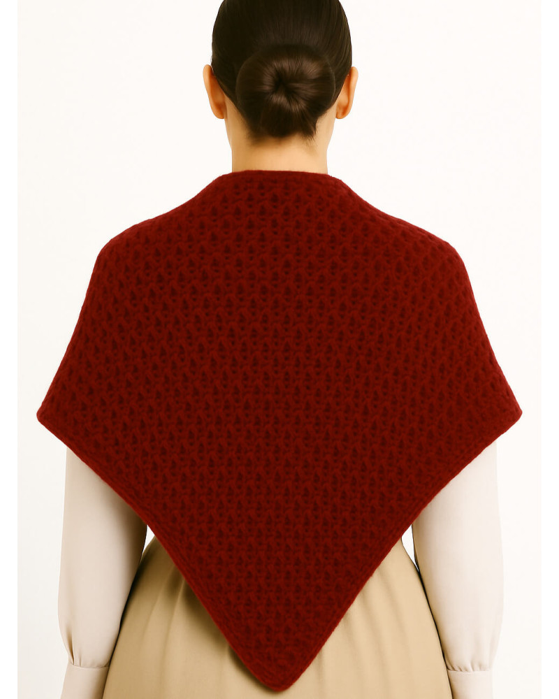 Toquilla de Lana Aldeana Mujer Granate - Trajes Regionales Vascos Toquilla de Lana Aldeana Mujer Granate - Trajes Regionales Vascos