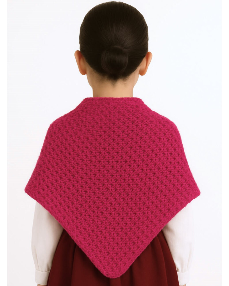 Toquilla de Lana Aldeana Niña Rosa Fucsia - Trajes Regionales Vascos Toquilla de Lana Aldeana Niña Rosa Fucsia - Trajes Regionales Vascos