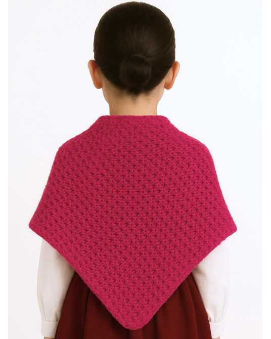Toquilla de Lana Aldeana Niña Rosa Fucsia - Trajes Regionales Vascos