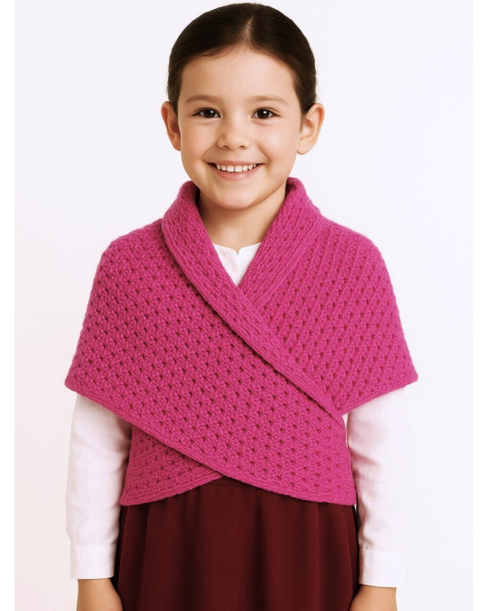 Toquilla de Lana Aldeana Niña Rosa Fucsia - Trajes tradicionales Vascos