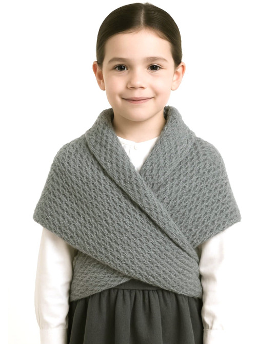 Toquilla de Lana Aldeana Niña Gris - Trajes Tradicionales Vascos