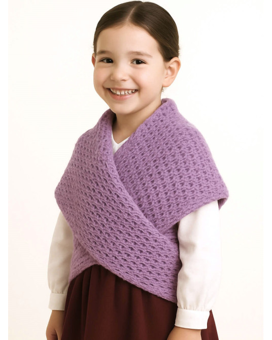 Toquilla de Lana Neska Niña Morada Lila - Trajes regionales vascos