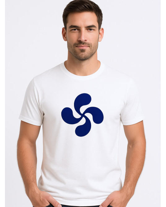 Camiseta Lauburu Azul Arrantzale Hombre - Trajes Regionales Vascos