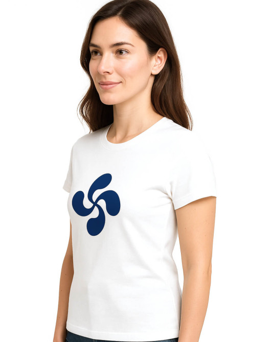 Camiseta Lauburu Azul Arrantzale Chica - Trajes Regionales Vascos