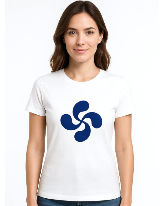 Camiseta Lauburu Azul Arrantzale Mujer - Trajes Regionales Vascos