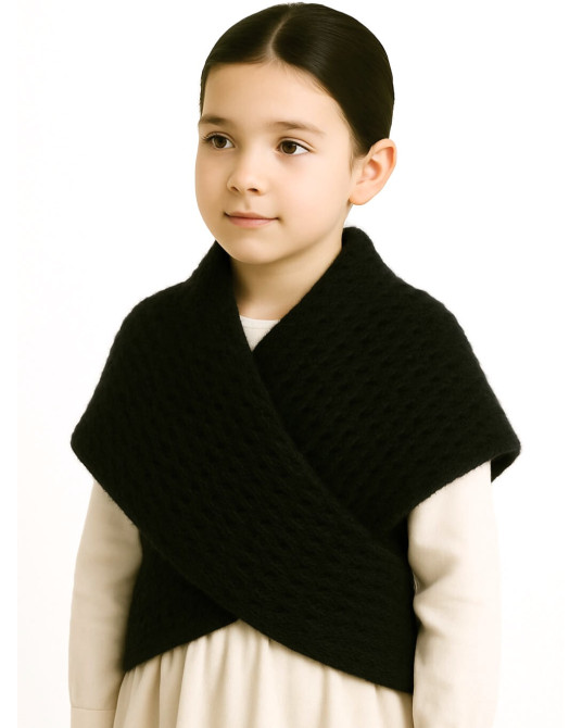Toquilla de lana Aldeana Niña Negra - Trajes Tradicionales Vascos
