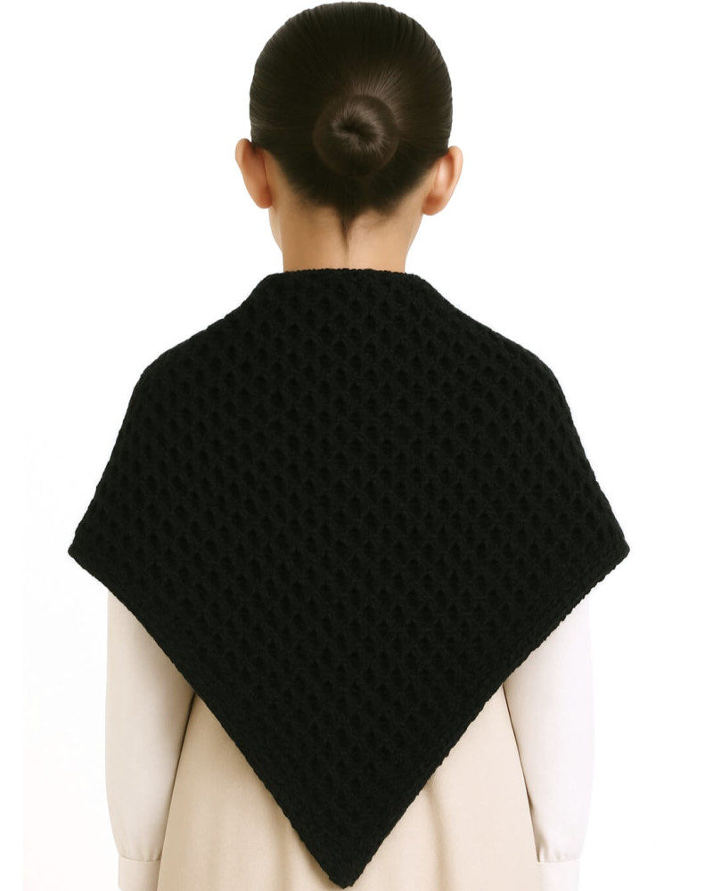 Toquilla de lana Aldeana Niña Negra - Trajes Regionales Vascos