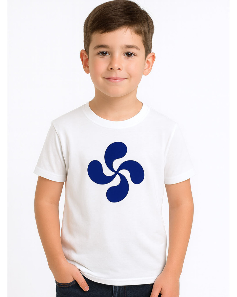 Camiseta Lauburu Azul Arrantzale Niño - Trajes Regionales
