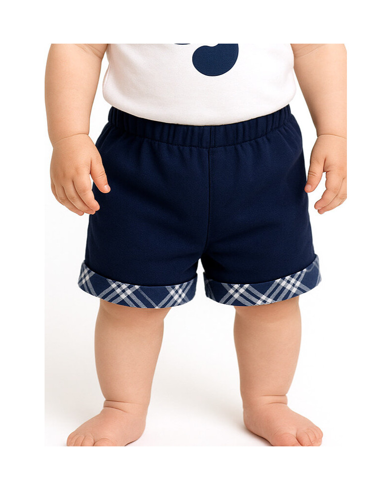 Pantalon Mahon corto Cuadros Arrantzale Bebe - Trajes Regionales Vascos