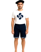 Pantalon Mahon corto Cuadros Arrantzale adulto - Trajes Regionales Vascos