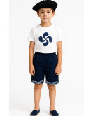 Pantalon Mahon corto Cuadros Arrantzale niño - Euskal Jantziak