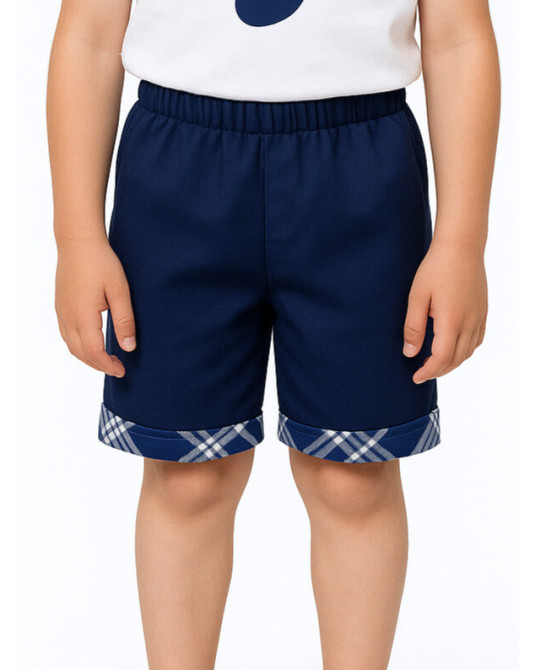 Pantalon Mahon corto Cuadros Arrantzale infantil - Trajes Regionales Vascos