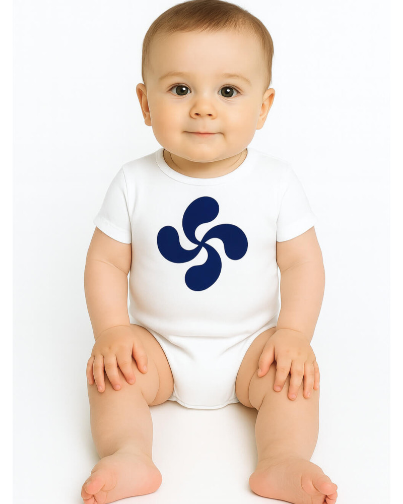 Body Lauburu Azul Bebe Blanco - Euskal Jantziak
