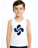 Camiseta Lauburu Azul Tirantes Blanca Infantil - Euskal Jantziak