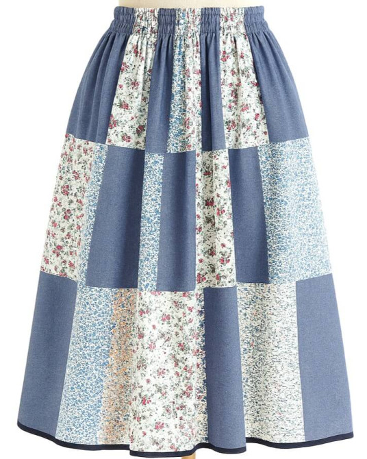 Falda Casera Azul Jaspeado...