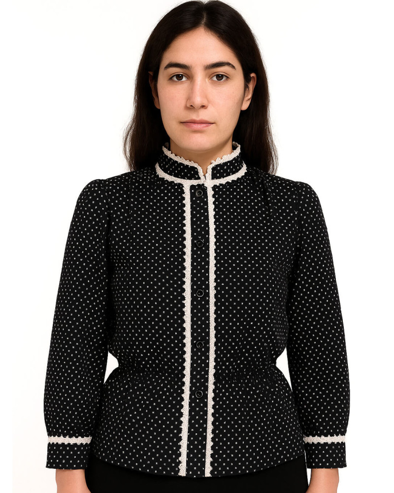 Blusa de traje de aldeana de motas - Euskal Jantziak