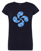 Camiseta Lauburu Baldosa Bilbao Azul Mujer