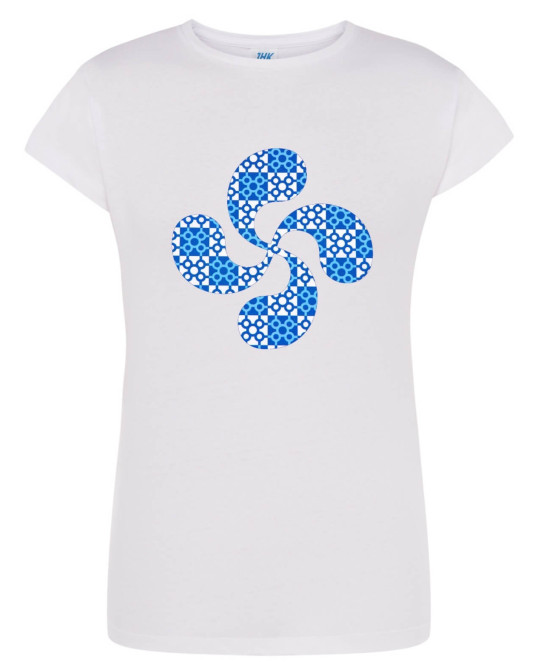 Camiseta Lauburu Baldosa Bilbao Blanca Mujer
