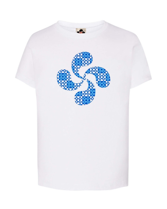 Camiseta Lauburu Baldosa Bilbao Infantil Blanca