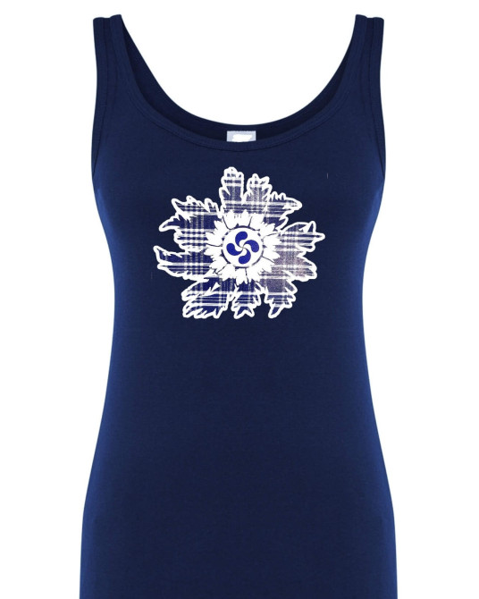 Camiseta Eguzkilore Lauburu Azul Tirantes Mujer - Trajes Vascos
