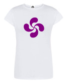 Camiseta Lauburu Morado Blanca Mujer - Trajes Tradicionales Vascos