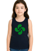 Camiseta Lauburu Verde Tirantes Azul Infantil - Trajes Vascos
