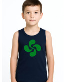 Camiseta Lauburu Verde Tirantes Azul Infantil - Trajes Vascos