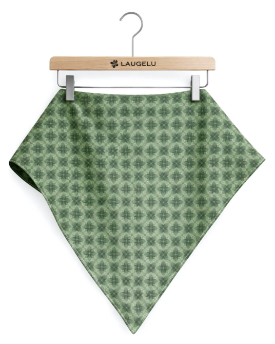 Pañuelo Casera Grande Trebol Verde - Pañuelos Trajes Tradicionales - Pañuelos y Delantales Regionales