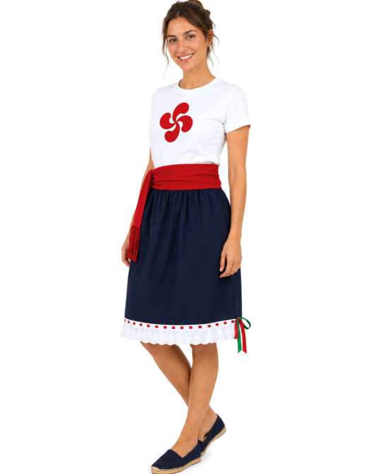 Traje De Arrantzale Lauburu Rojo Mujer - Trajes Regionales Vascos