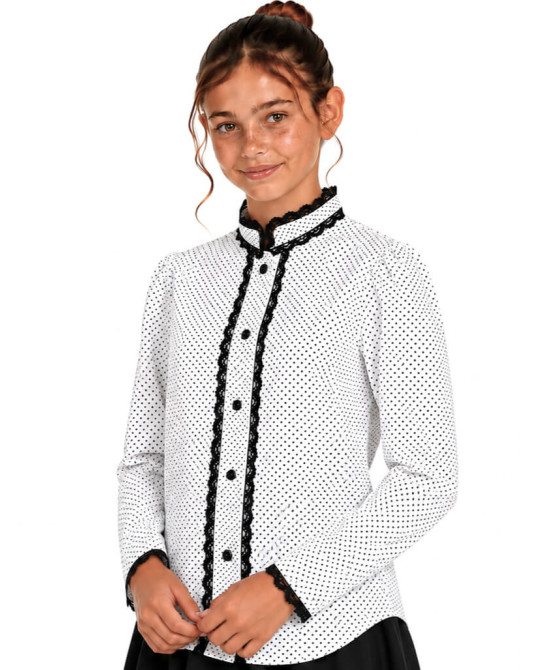 Nesken Etxeko Blusa Zuri Motaduna - Jantzi Tradizionalak