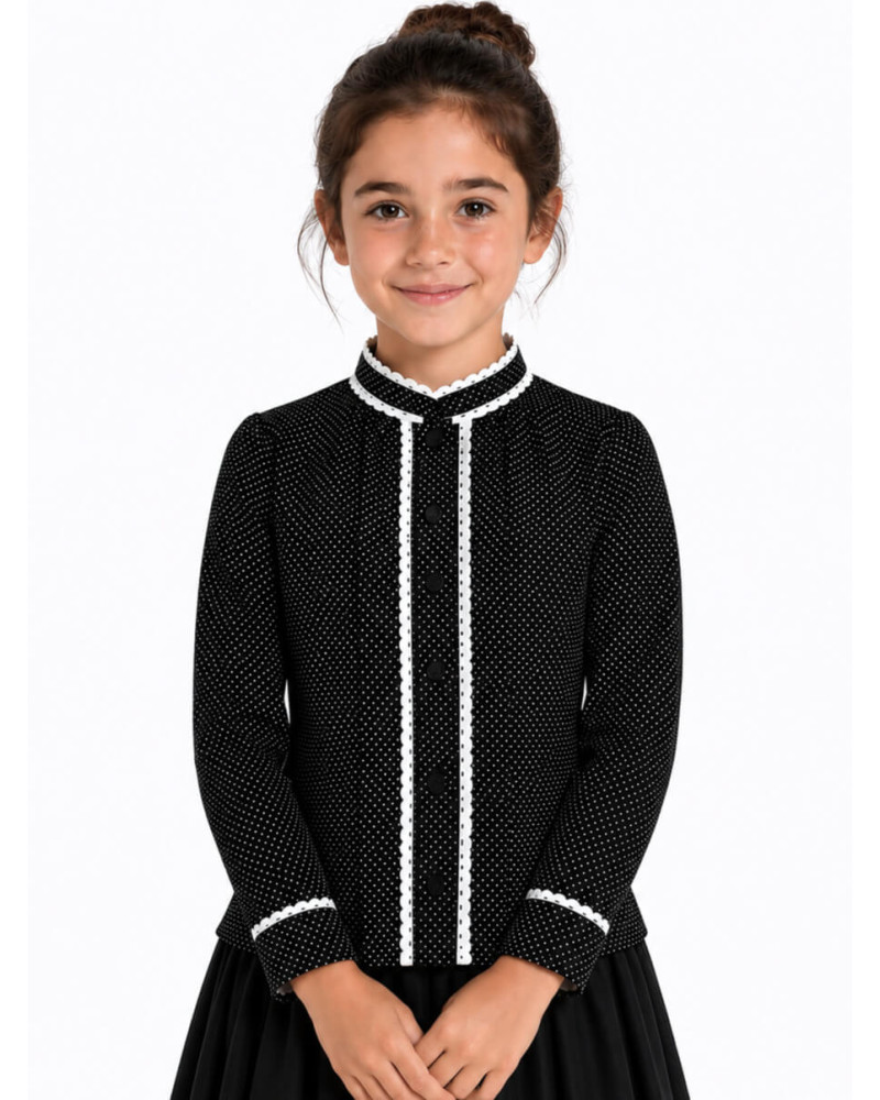 Neska Etxeko Blusa Motak Beltza - Euskal Jantziak