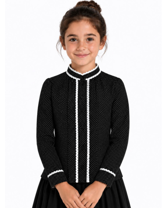 Neska Etxeko Blusa Motak Beltza - Euskal Jantziak