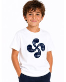 Camiseta Niño Lauburu Cuadros Bordado - Trajes Regionales Vascos