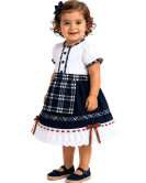 Vestido Arrantzale niña Mahon Cuadros- Trajes Tradicionales Vascos