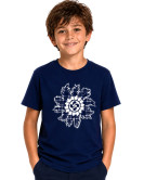Camiseta Infantil Azul Eguzkilore Lauburu - Trajes Regionales Vascos
