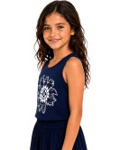 Camiseta Infantil Azul Tirantes Eguzkilore Cuadros - Trajes Regionales Vascos