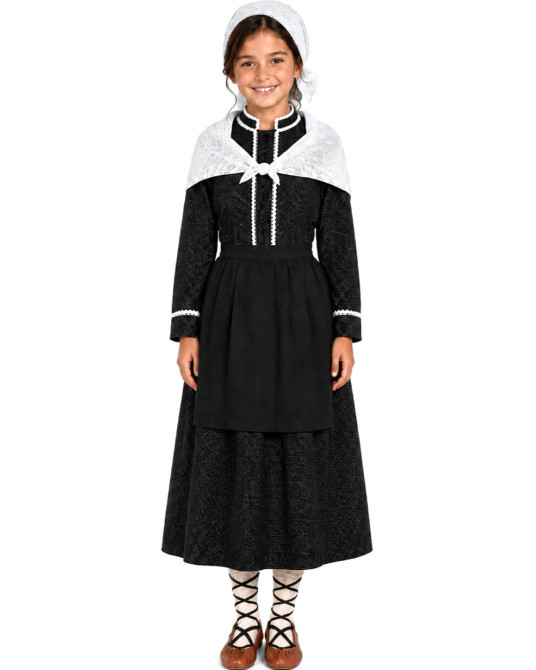 Traje de Aldeana Niña Negro de Motas - Trajes Vascos