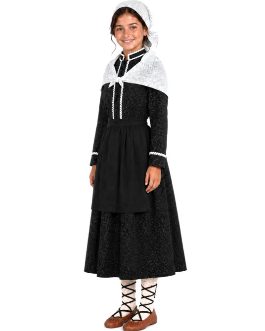 Traje de Neska Niña Negro de Motas - Trajes Regionales Vascos