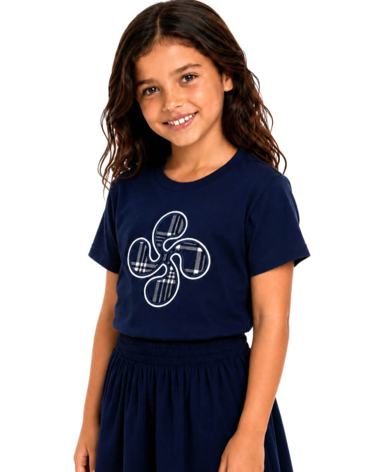 Camiseta Niña Arrantzale Lauburu Cuadros - Trajes Regionales Vascos